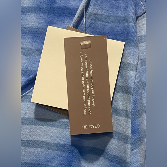 New J.Jill PureJill Fit Long Sleeve Blue Striped Cotton Tie-dyed Top Large - Picture 4 of 4